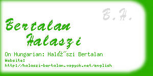 bertalan halaszi business card